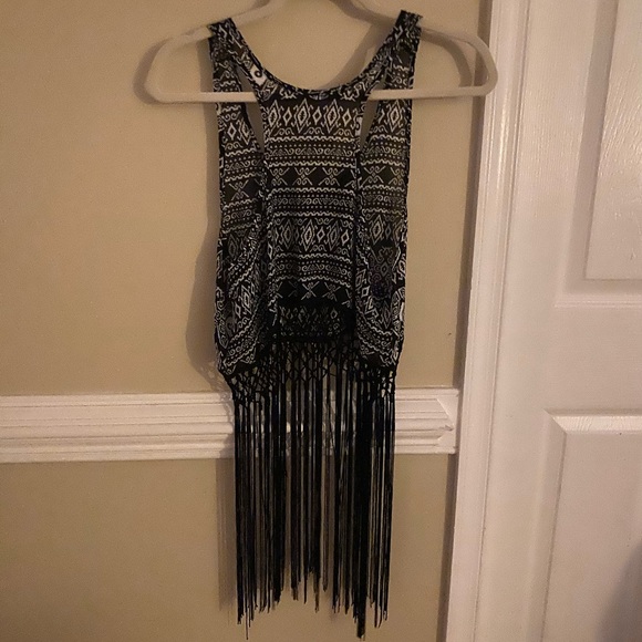 Aztec Long Tassled Sheer Swim Coverup/ Tank (NEW) - Picture 4 of 4